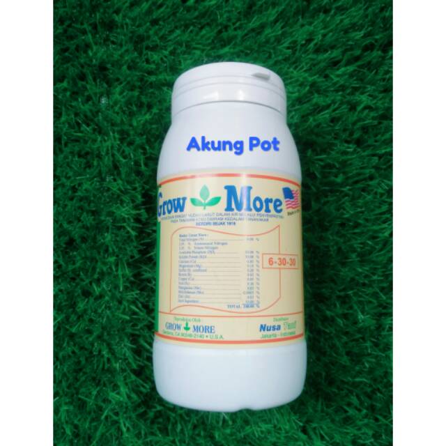 Pupuk NKP Bunga dan Buah Grow More 6-30-30 botol 454 gr