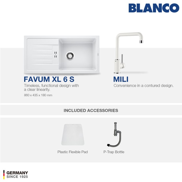 Blanco Favum Xl 6S Silgranit Kitchen Sink + Blanco Mili Silgranit - Dapur / Kitchen