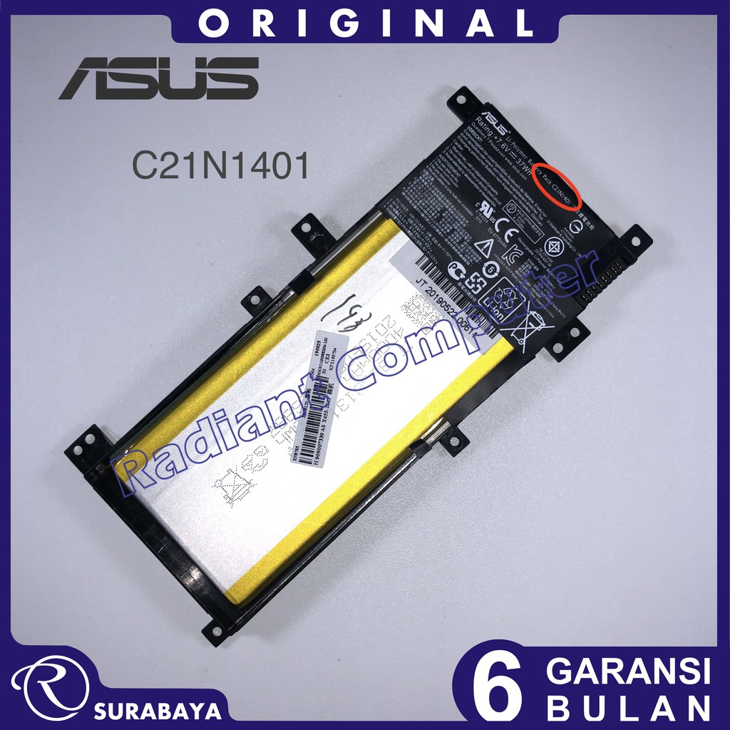 Baterai Asus A455L X455L p/n C21N1401