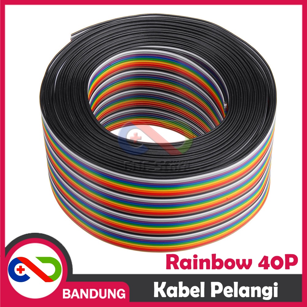 KABEL PELANGI 40 PIN 1M KABEL RAINBOW 40 PIN KABEL PITA RIBBON