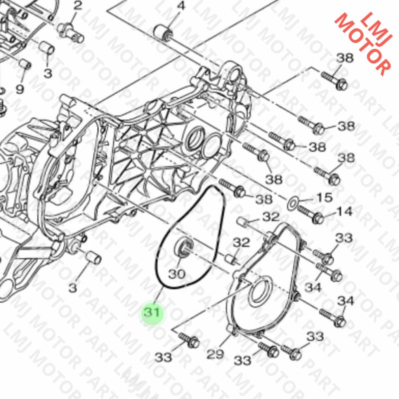 (100% ORIGINAL ) KARET ORING PIRINGAN TUTUP KRUK AS KIRI MIO M3 S Z SOUL GT 93211-47801 Elegan