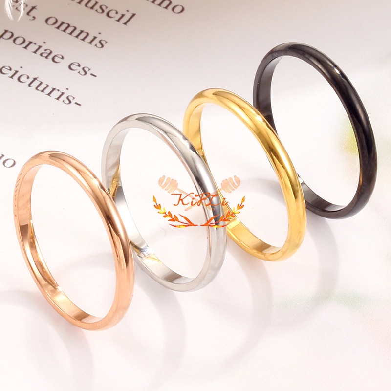 Cincin Pertunangan,Pernikahan Bahan Titanium Steel Lapis,Silver Rose Gold