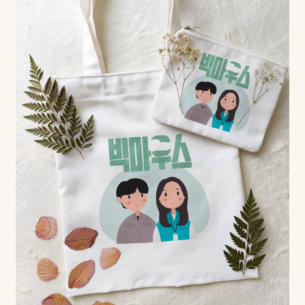 BIG MOUTH TOTE BAG + PENCIL CASE DRAMA KOREA / BIG MOUSE / DRAKOR KIT / DRAMA KOREA FANKIT / DRAKOR 