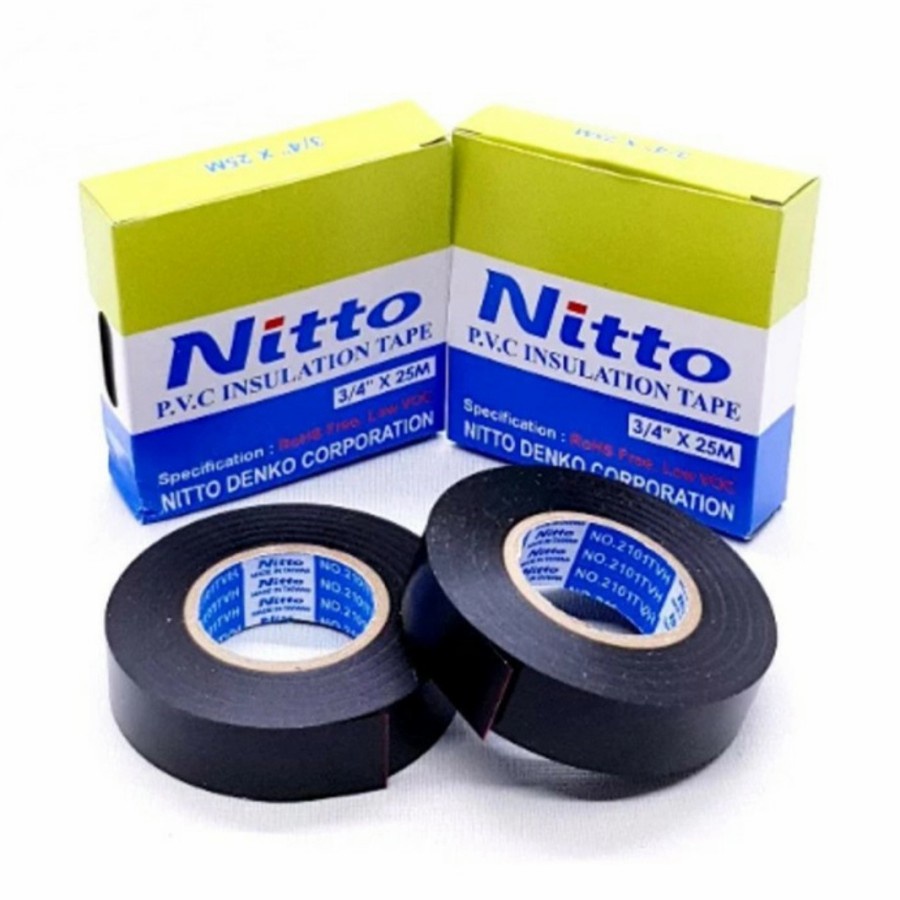 Isolasi Solatif Solatip Nitto Electrical Tape 3/4&quot; x 25M Lakban Listrik Solasi Tape PVC Kabel 3/4&quot; X 25M Original ASLI