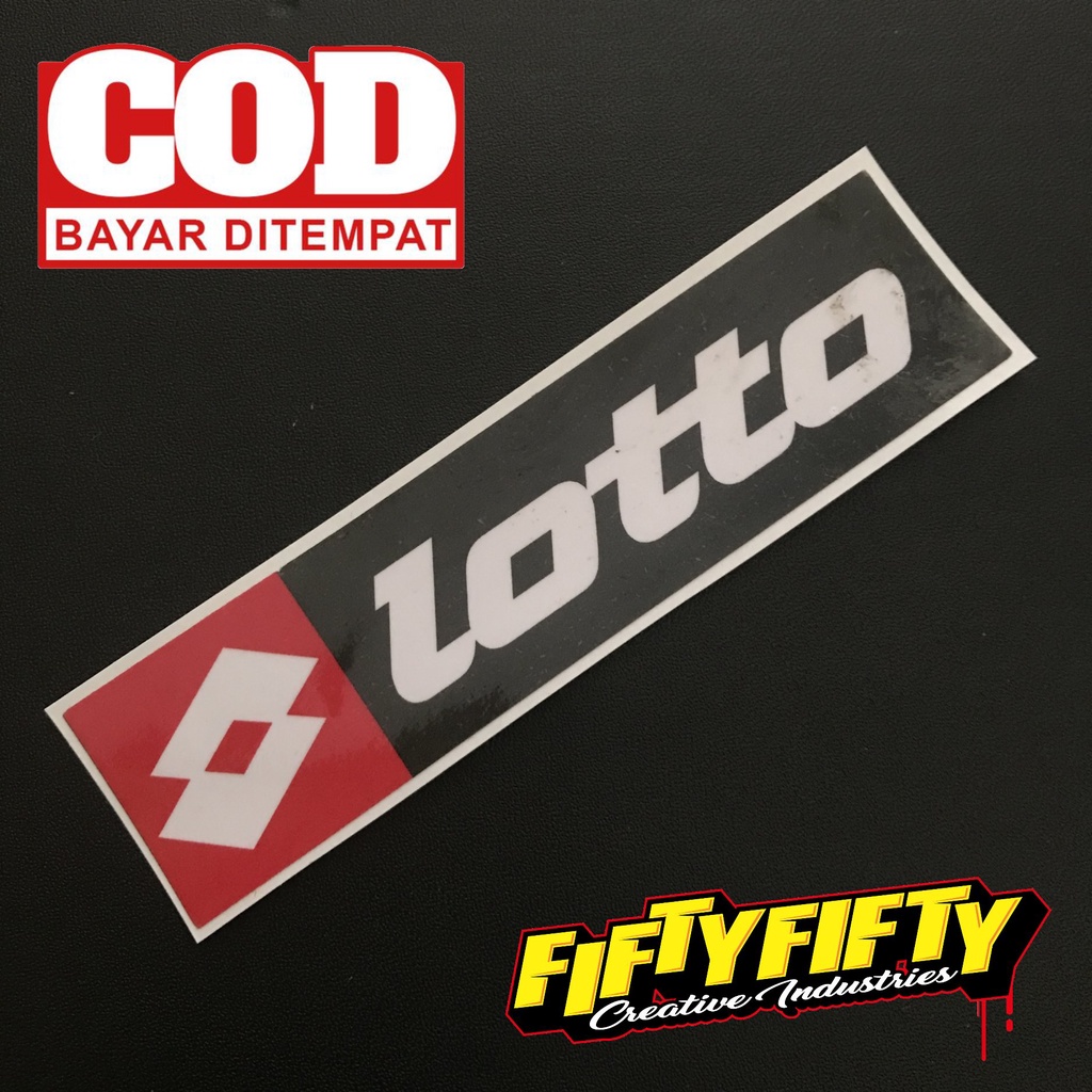 Stiker Print Cut LOTTO Stiker Printing Laminasi Glossy Stiker Motor Mobil Helm Sudah Membentuk Pola Desain