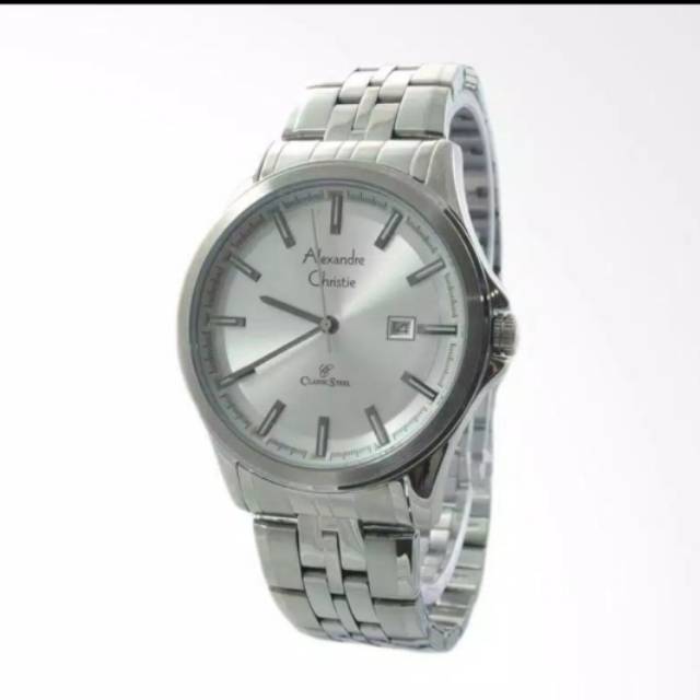 Jam Tangan Alexandre Christie 8402 Pria Silver Original