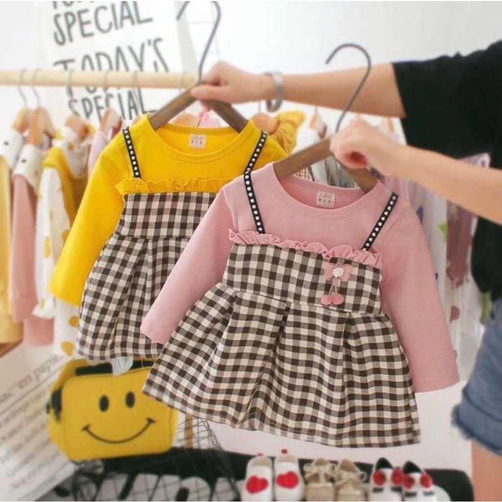 BARU! LIA018 - Dress Korea Bayi 0-2 tahun Perempuan Fashion Terlaris Baju Pesta Pergi Jalan