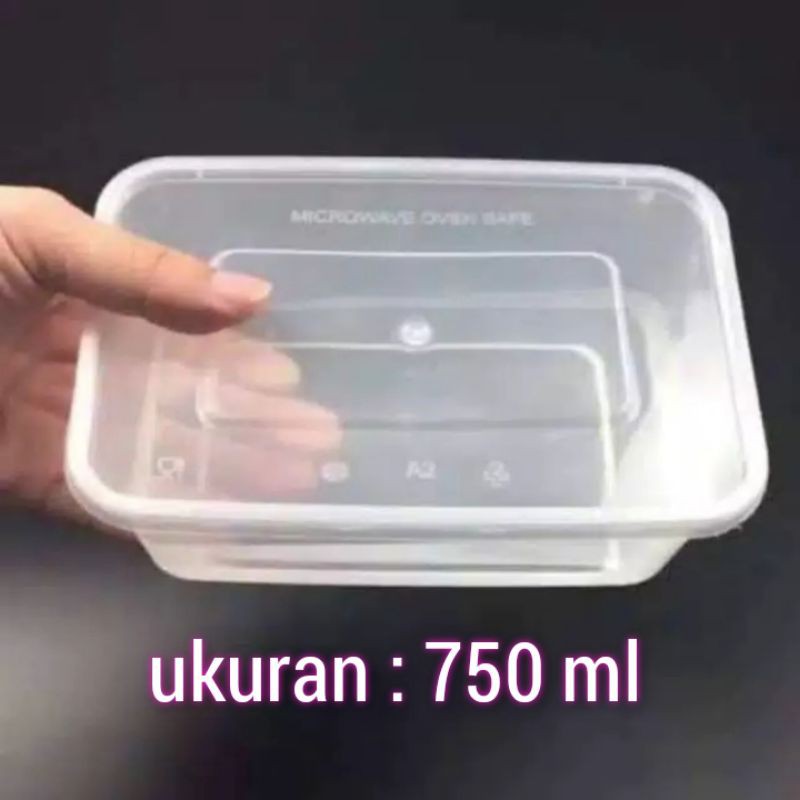 Box Makanan Plastik plus Tutup kotak Thinwall 750ml victory mika tebal