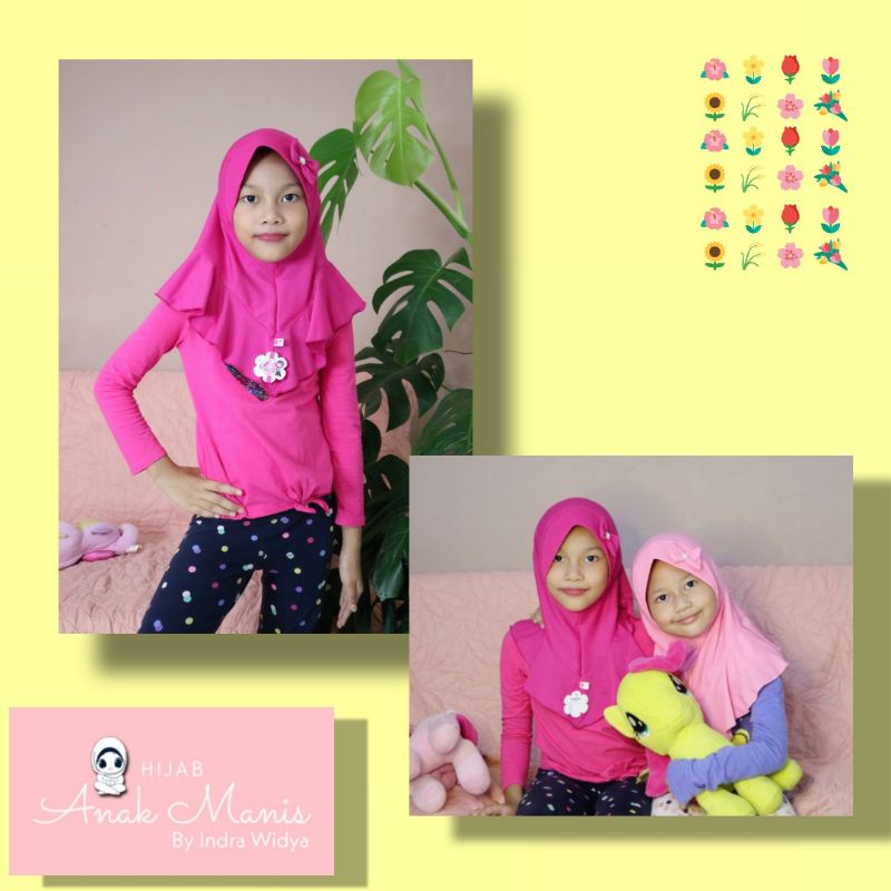 Hijab anak bergo instant kaos manis