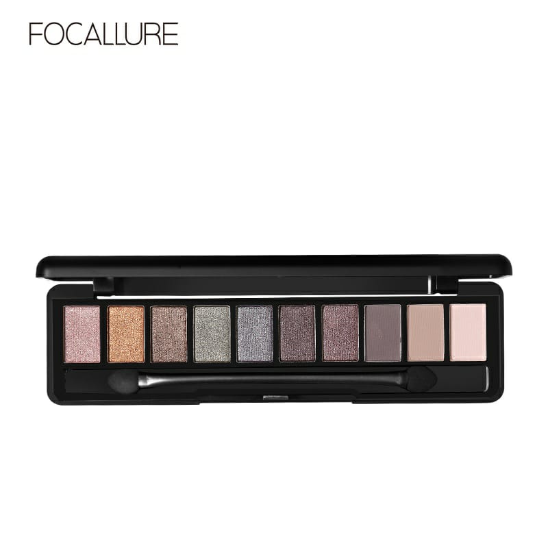 ☘️ CHAROZA ☘️ FOCALLURE Full Featured Nude 10 Shade Eyeshadow Palette FA08