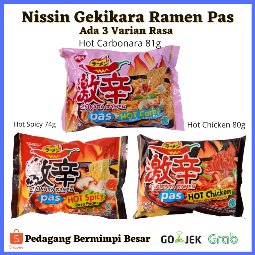 Nissin Gekikara Ramen Pas/ Nissin Gekikara Pas Ada 3 Varian Rasa/ Mie Instan/ Gekikara Ramen Ala JEPANG/ Mie Nissin Gekikara/ Mie Ramen