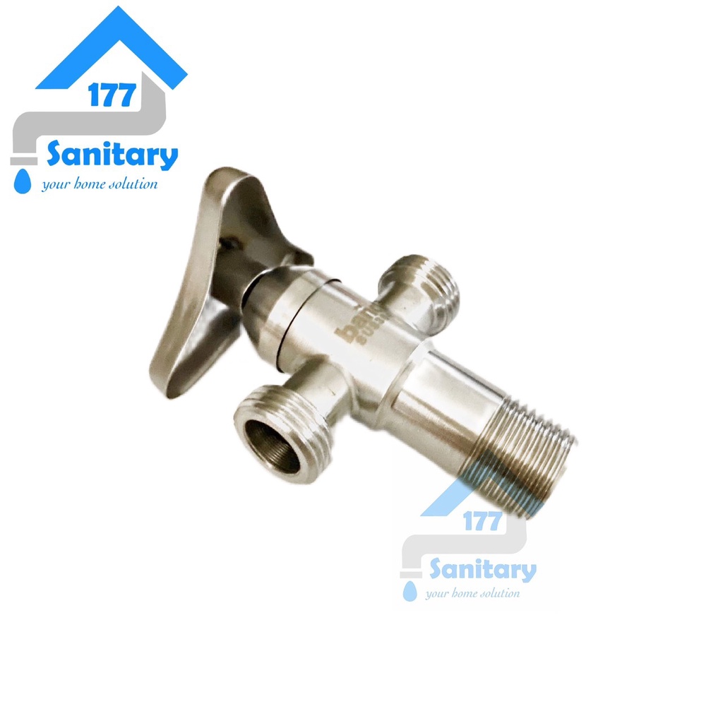Stop kran shower Kloset stainless 304 segitiga B3-keran air tee sower  setenlis sus 304 closet sambungan fleksibel  putar putaran model karet
