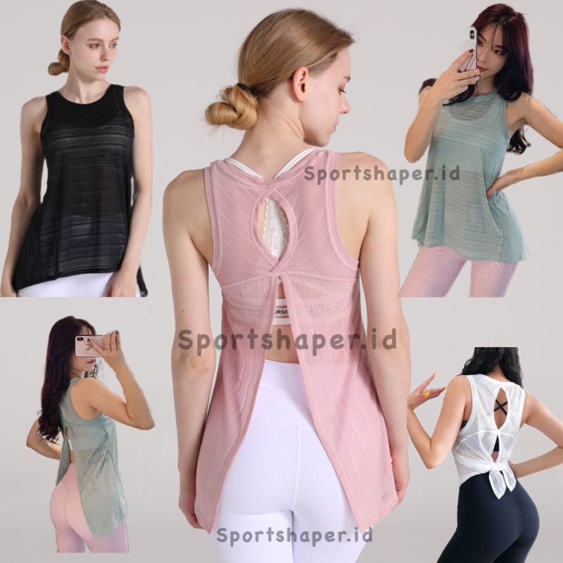 Baju Olahraga Rompi Sexy transparan Gym Fitness[Rompi sexy]