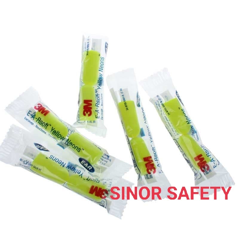 Earplug 3M E-A-Rsoft Yellow Penyumbat Telinga Saat Kerja dan Tidur SEPASANG KIRI DAN KANAN