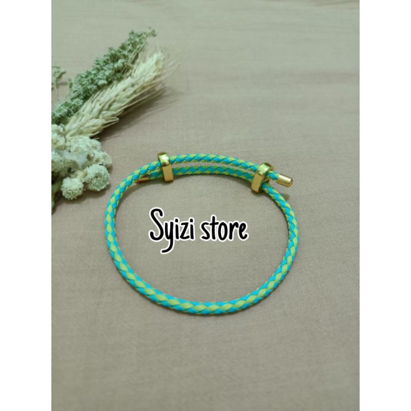 (free stoper) gelang ongsrot warna kombinasi/gelang tali serut/gelang tali ongsrot/ gelang kawat