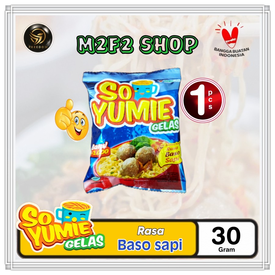 

Mie Gelas So Yumie Instant Kuah Rasa Baso Sapi Sachet - 30 gr (Kemasan Satuan)