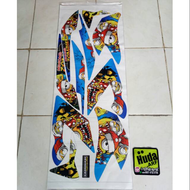 striping/lis/sticker variasi CB150R lama/old "MINION ZOMBIE" biru-putih-merah