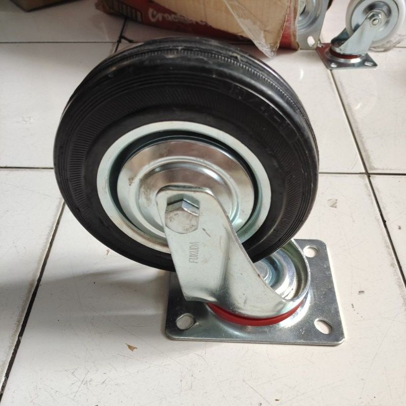 roda karet 6&quot; hidup / roda troly 6&quot; hidup / roda Caster 6&quot; swivel