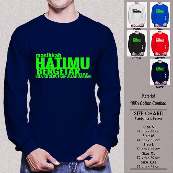 Kaos Muslim Panjang Pria SN-LLMSMY264 MASIHKAH HATIMU BERGETAR