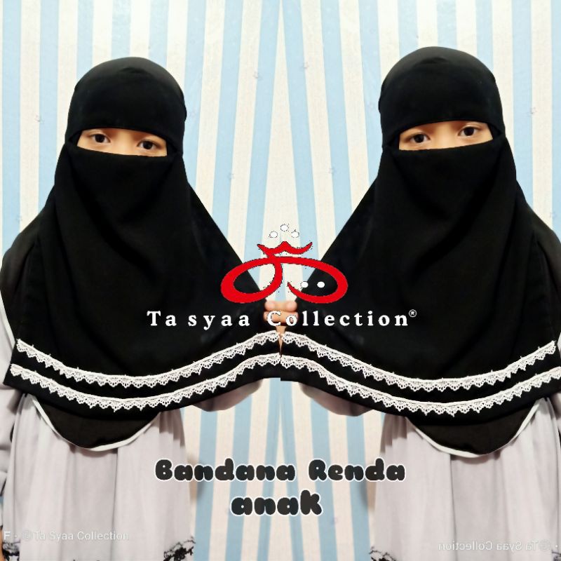 niqab/cadar bandana renda Anak