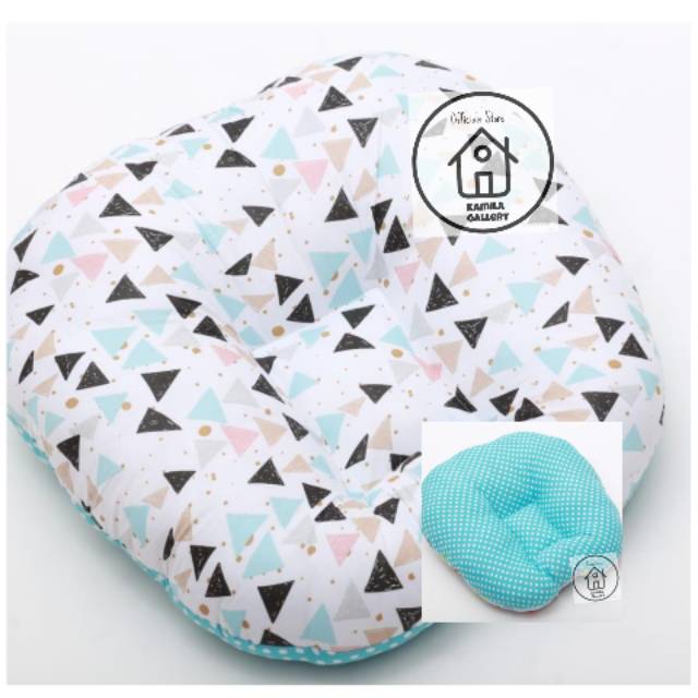 KASUR BAYI / SOFA BAYI / ALAS TENGKUREP BAYI / KADO BAYI MOTIF TRIANGLE