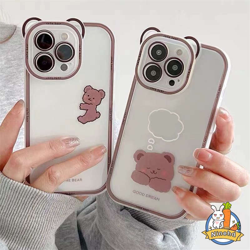 Soft Case Silikon Motif Beruang Untuk iPhone 13 12 11 Pro Max X Xr Xs Max SE 2020 8 7 6 6s Plus