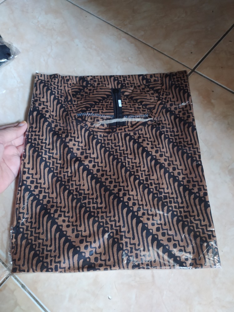 Tey-17 Batik Wanita Asj Sa Hrb026 Kenongo Kemeja Tosca Pendek