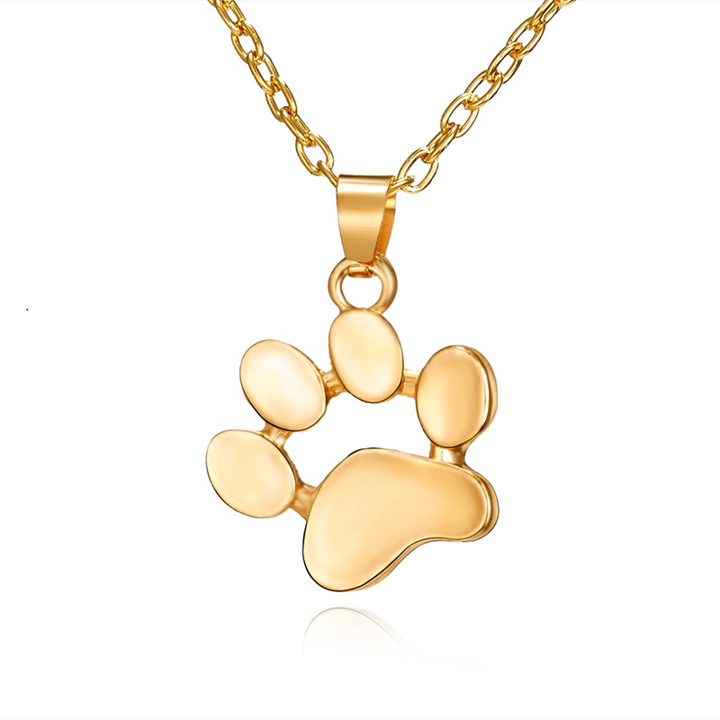 Korea Fashion Cute Animal Foot Necklace Footprint Pendant Accessories Factory Wholesale