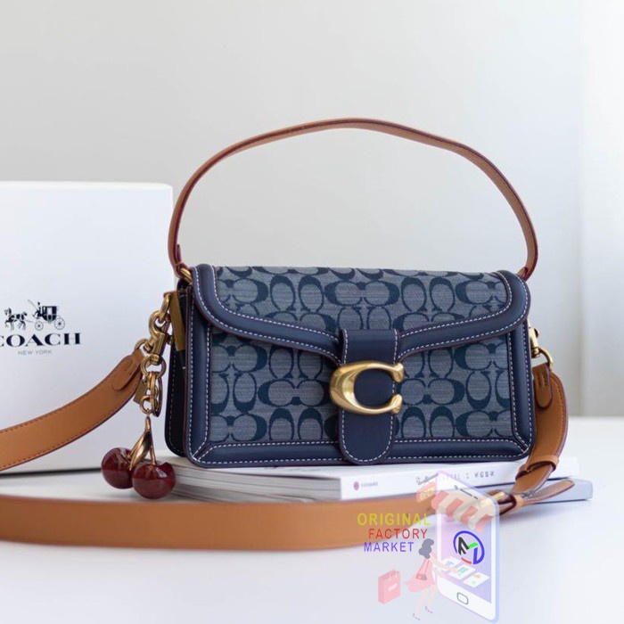 (BISA COD) TAS COACH Tabby Shoulder Bag 26 Signature Chambray ORIGINAL Coach 3700