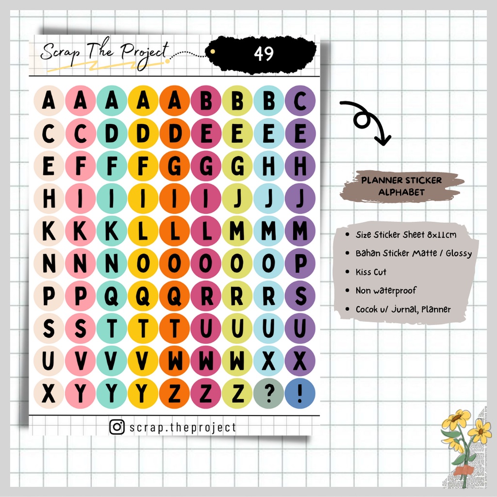 

STICKER PLANNER JOURNAL / STICKER ALPHABET / STP - 49