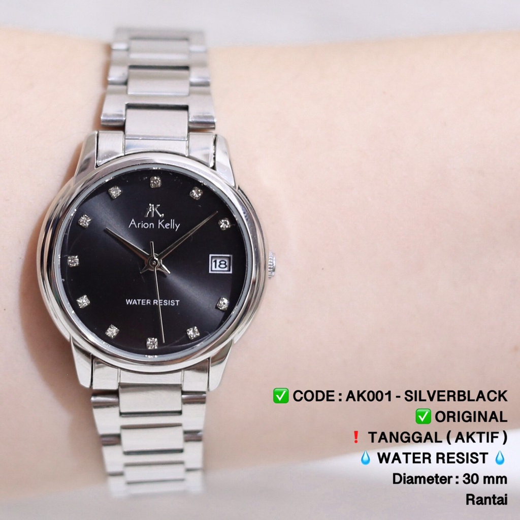 Jam tangan rantai wanita ARION KELLY ORIGINAL ANTI AIR free baterai cadangan stainless free box AK001