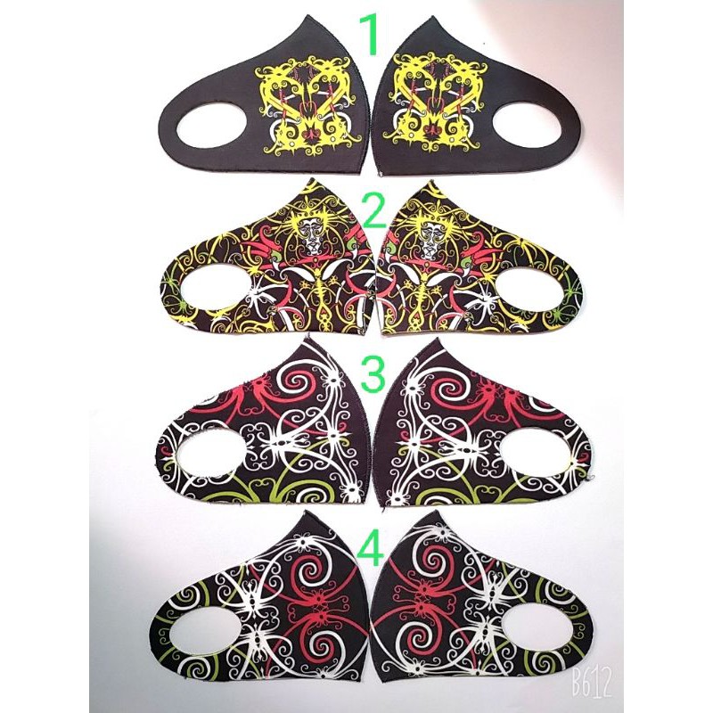 Grosir Masker Scuba Motif Batik Dayak Perlusin