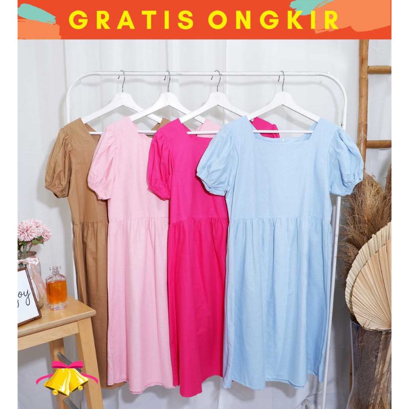 dress AUDRY  korea santai,dress murah,dress kekinian,dress sabrina,dress terlaris