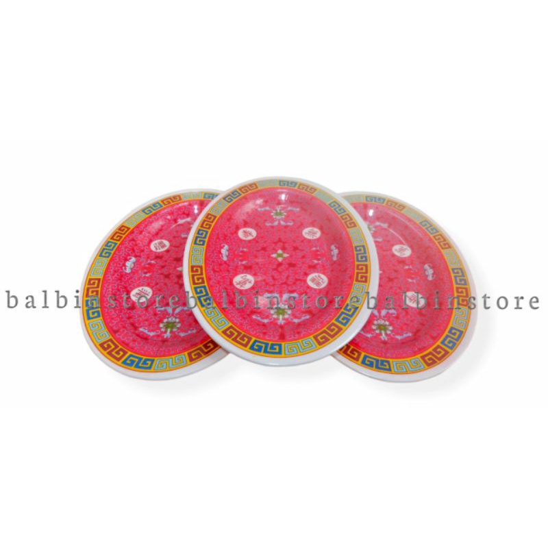 piring saji oval 8 inc isi 3 pcs - melamine ware mey shing