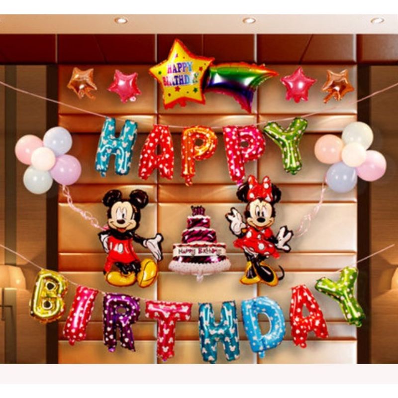 Paket set dekorasi ulang tahun anak mickey mouse