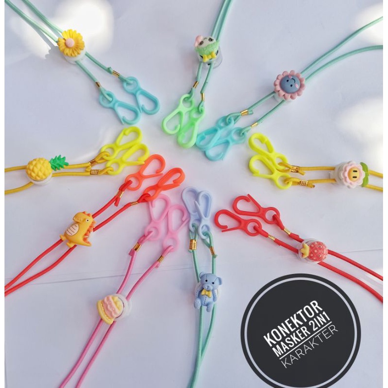 Konektor Masker / Strap Masker Anak 2in1 / Strap Mask Clay / Strap Masker Anak Perempuan