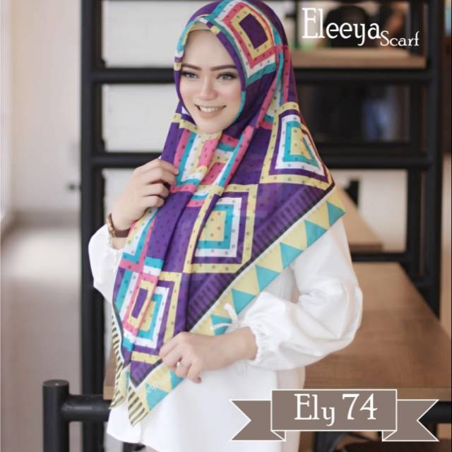 HIJAB SEGIEMPAT MOTIF ELY 74 II Eleeya Scarf