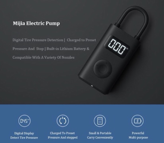 Xiaomi Mijia Pompa Angin Ban Elektrik Smart air Pump Digital Portable Air Compressor Sepeda Motor Mobil Balon Bola Praktis