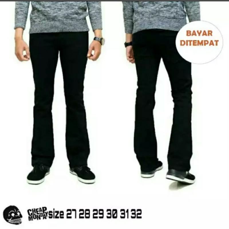 celana jeans cutbray pria hitam