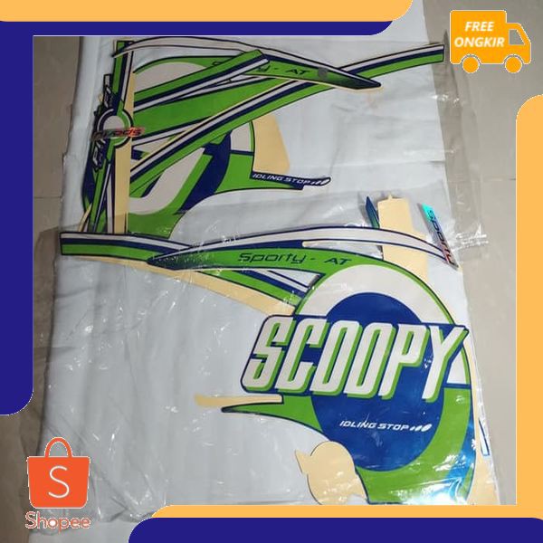 Stiker Bodi & Lis Body & Striping Scoopy 2014 Sporty Biru Hijau
