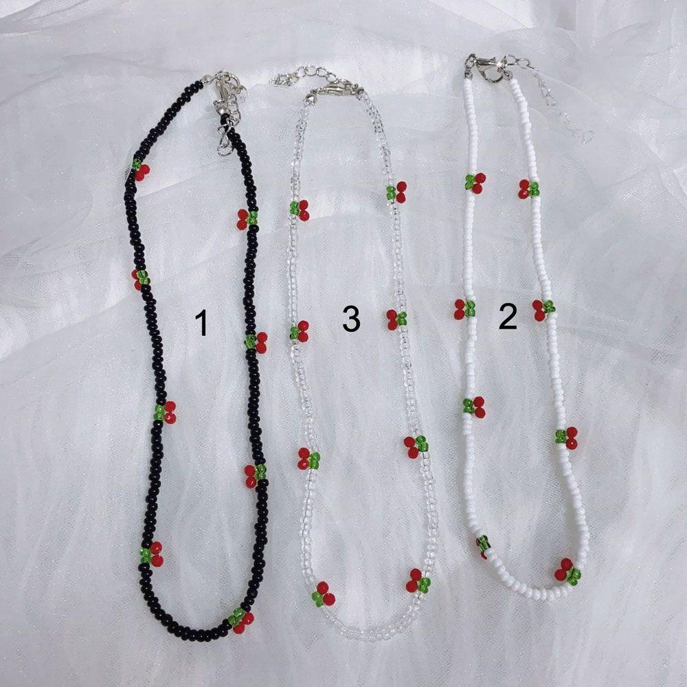 Lily Kalung Buah Lucu Gaya Boho Manik-Manik Menenun Manik-Manik