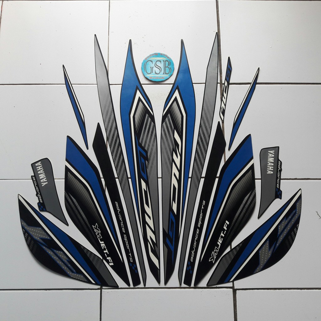 Striping Stiker Motor Yamaha mio gt 2013 hitam-biru