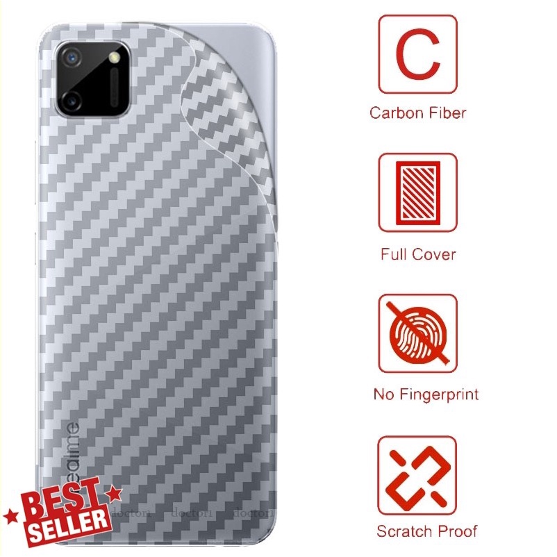 REALME C11 2021 C20 C21 C21Y C25 C25S C15 C12 C11 2020 ANTI GORES BELAKANG SKIN KARBON, BACK SCREEN  PROTECTOR GARSKIN ANTI JAMUR MOTIF CARBON PELINDUNG BELAKANG ANTI JAMURAN C21 Y C25 S