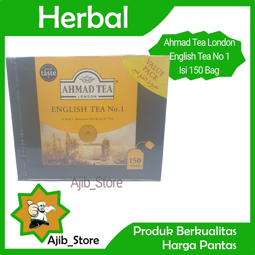 

(BALANCED BLACK TEA) AHMAD TEA LONDON ENGLISH TEA NO 1 isi 150 Bags