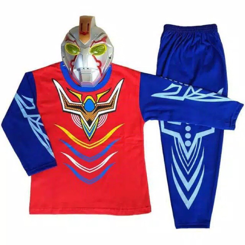 kostum superhero ultraman azada/ kostum anak laki-laki murah meriah gratis topeng random