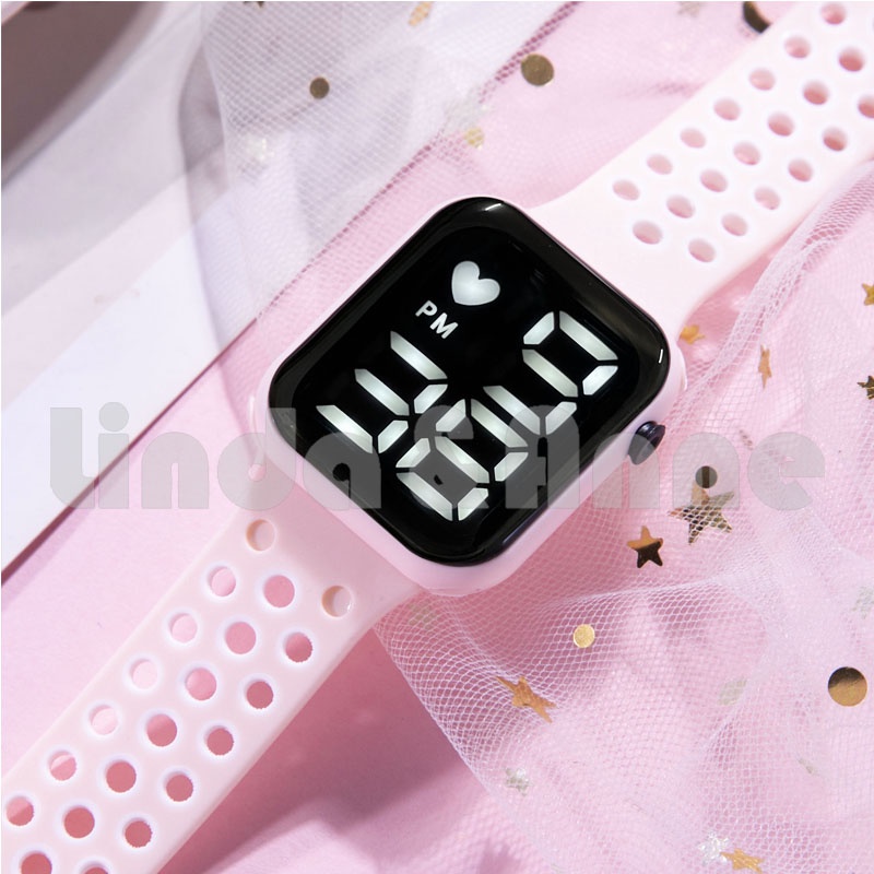 Jam Tangan Wanita Dan Pria Led Digital Rubber Electronic Fashion Couple Anak Remaja Import Premium