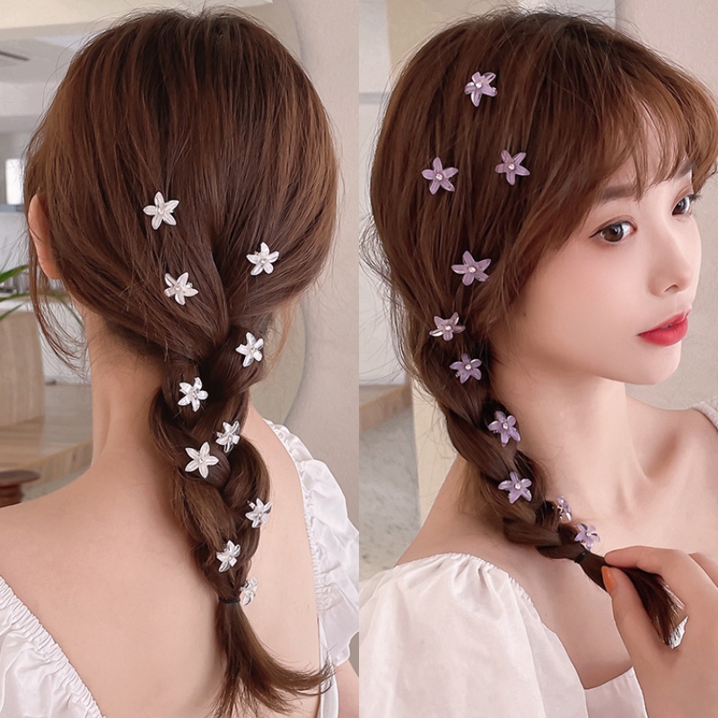 10pcs Jepit Rambut Bentuk Bunga Mini Gaya Korea