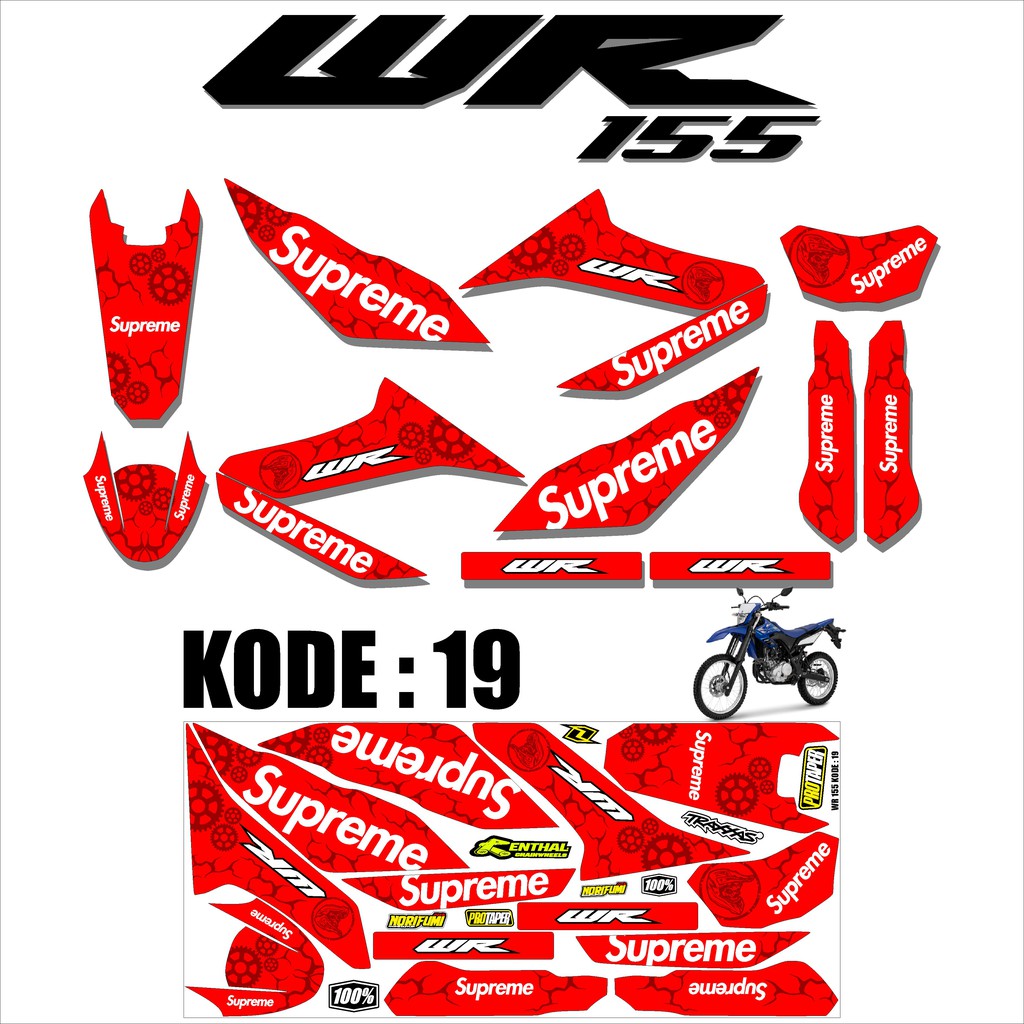 (COD)Sticker Striping Stiker Lis Variasi Trill WR 155 Desain Supermoto DA 19