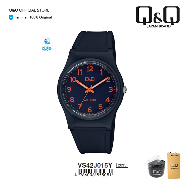 Q&Q QnQ QQ Original Jam Tangan Original Arloji Casual Analog Rubber - VS42 VS42J Water Resist 10 BAR