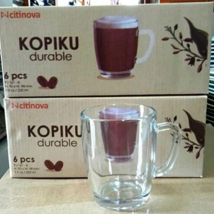 Gilaa Gelas Minum Kopi Citinova Kopiku Kaca Isi 6 Murah